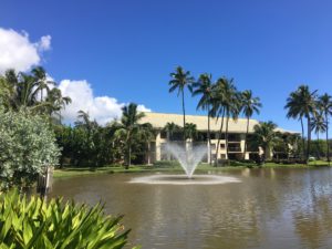 fountain at Wyndham Kauai