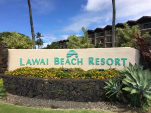 Sign entrance at Lawai Beach Resort