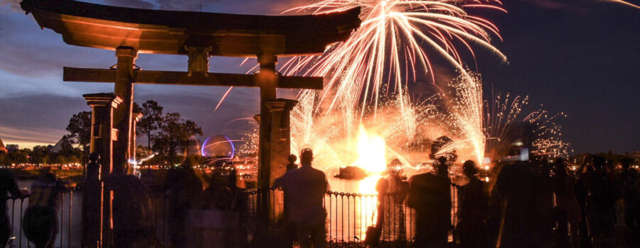 fireworks at epcot lagoon