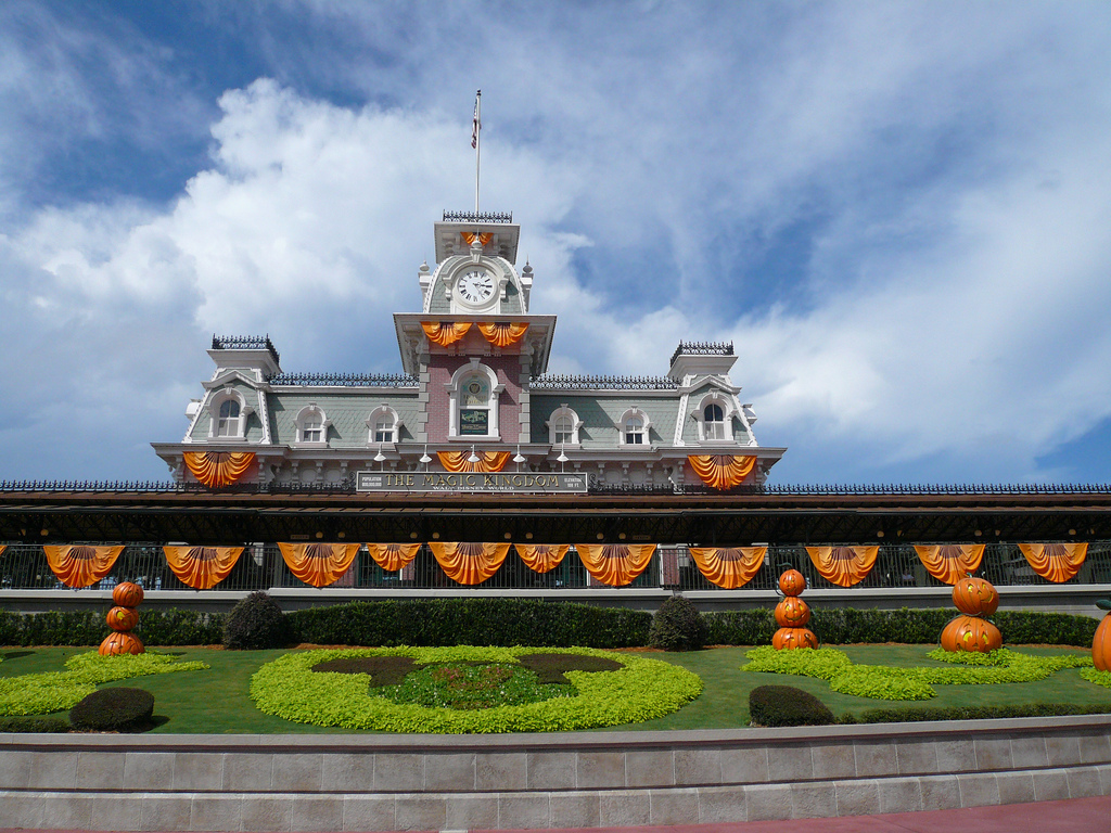 Disney Halloween Magic Kingdom entrance - Vacation Club Loans