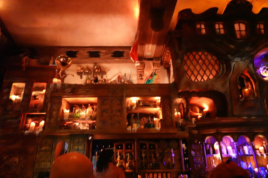 Rummy the animatronic parrot at Beak and Barrel bar