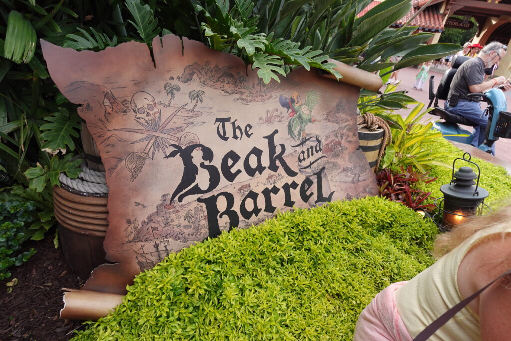 Beak and Barrel pirate tavern entrance, Magic Kingdom Adventureland
